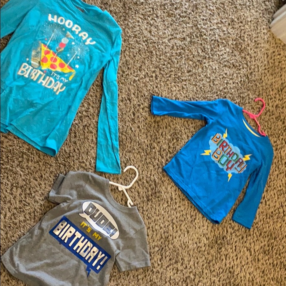 Three birthday shirts for girls and boys kids